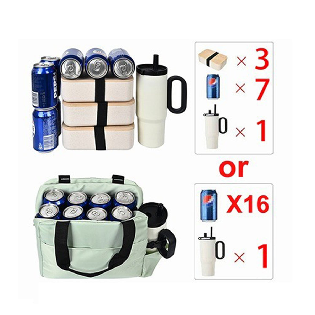 Lunch Cooler Tote with Cup Holder