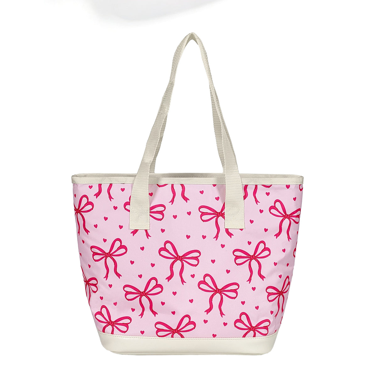 24-Can Pink Bow Cooler Tote Bag