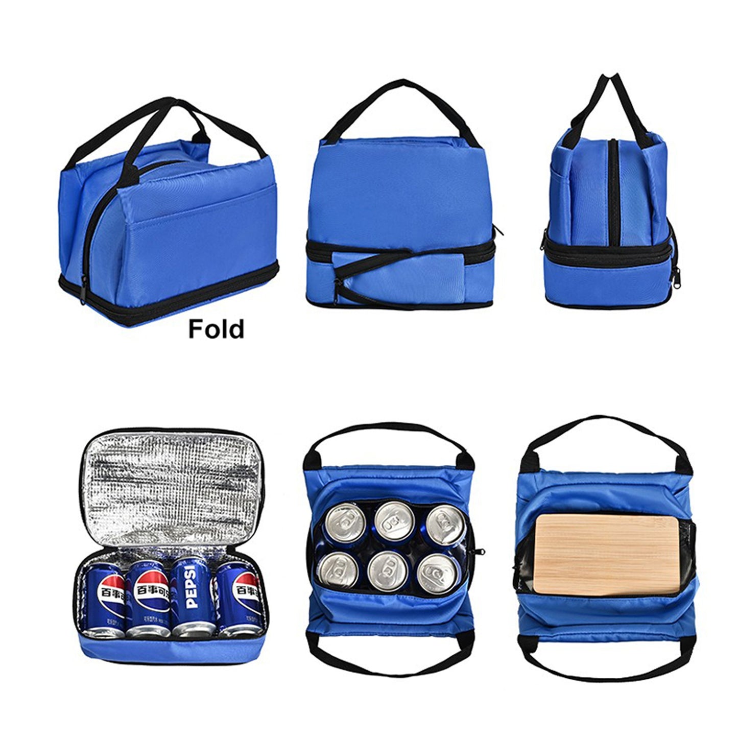 Dual Compartment Foldable Lunch Cooler Bag