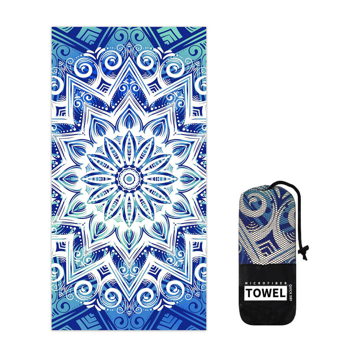 Beach Towels with Net Carrying Pouch