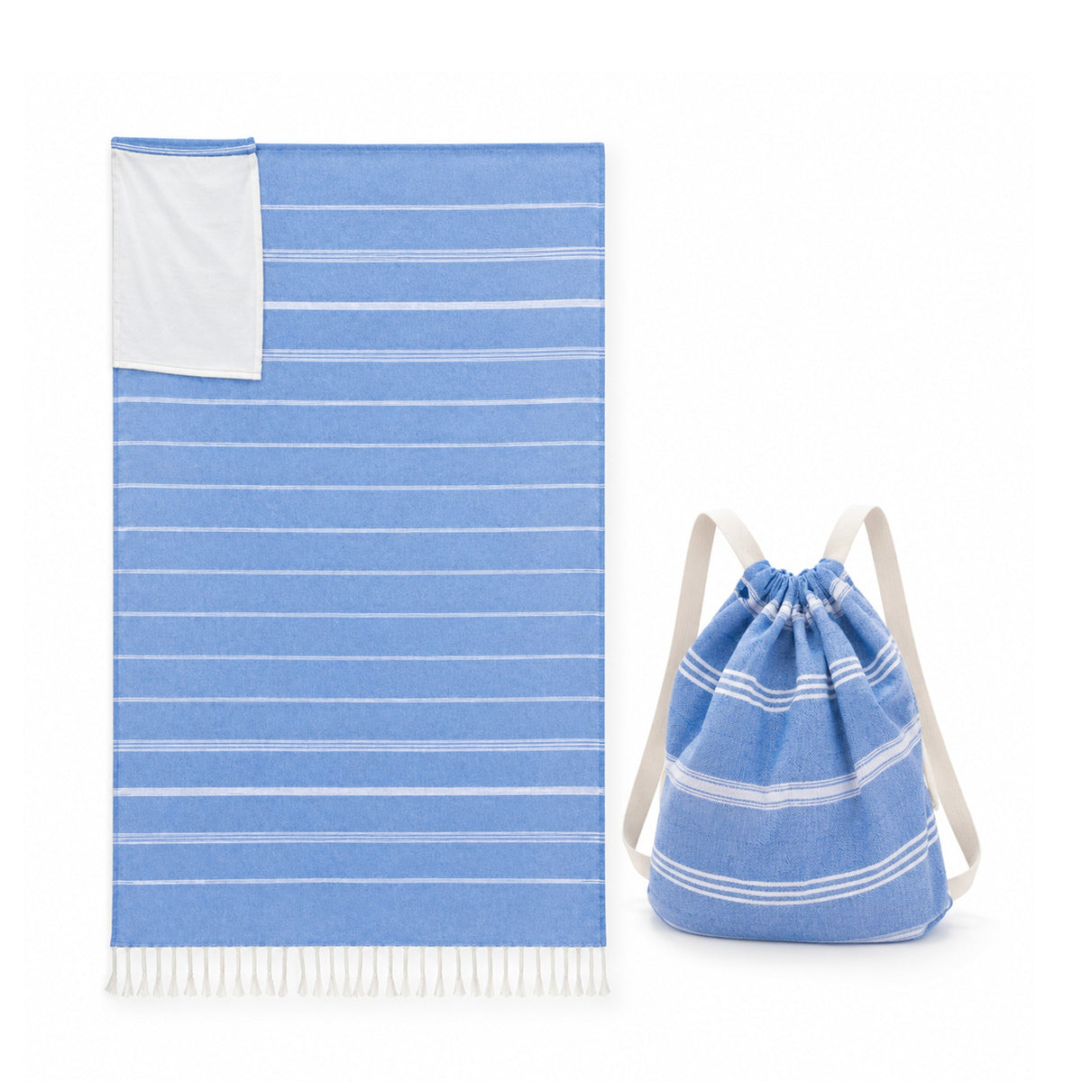2-in-1 Convertible Cotton Beach Towel Backpack