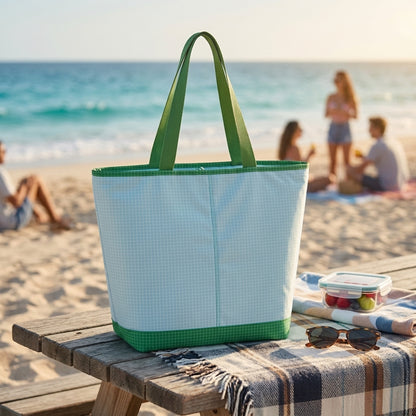 Plaid Insulated Cooler Tote Bag