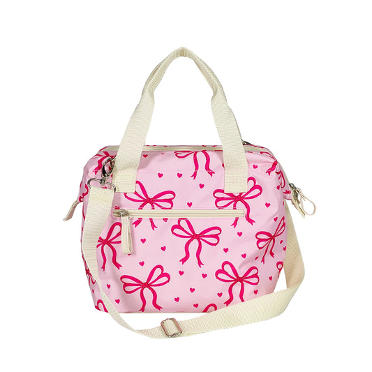 18-Can Pink Bow Lunch Cooler Bag