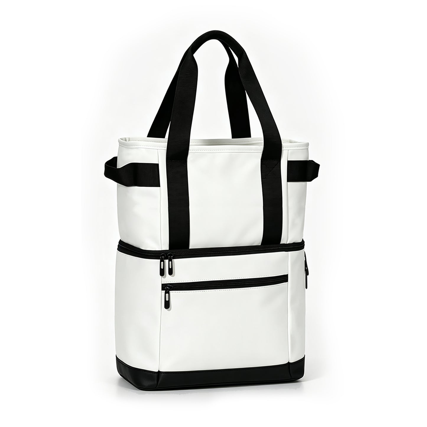 Dual Compartment PU Leather Cooler Backpack Bag