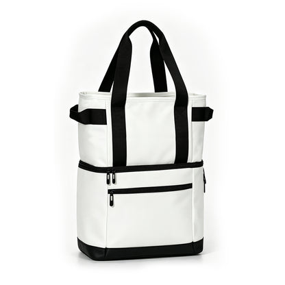Dual Compartment PU Leather Cooler Backpack Bag