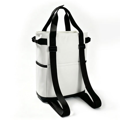 Dual Compartment PU Leather Cooler Backpack Bag