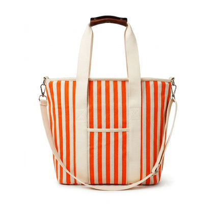 Cotton Twill Yarn-Dyed Striped Cooler Tote Bag