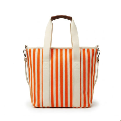 Cotton Twill Yarn-Dyed Striped Cooler Tote Bag