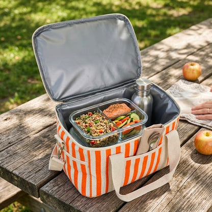Cotton Twill Yarn-Dyed Striped Cooler Bag