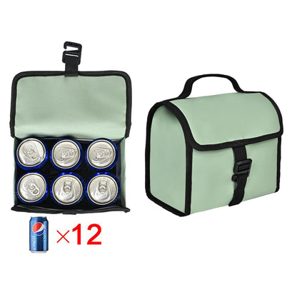Foldable Poly Leather Lunch Cooler Bag