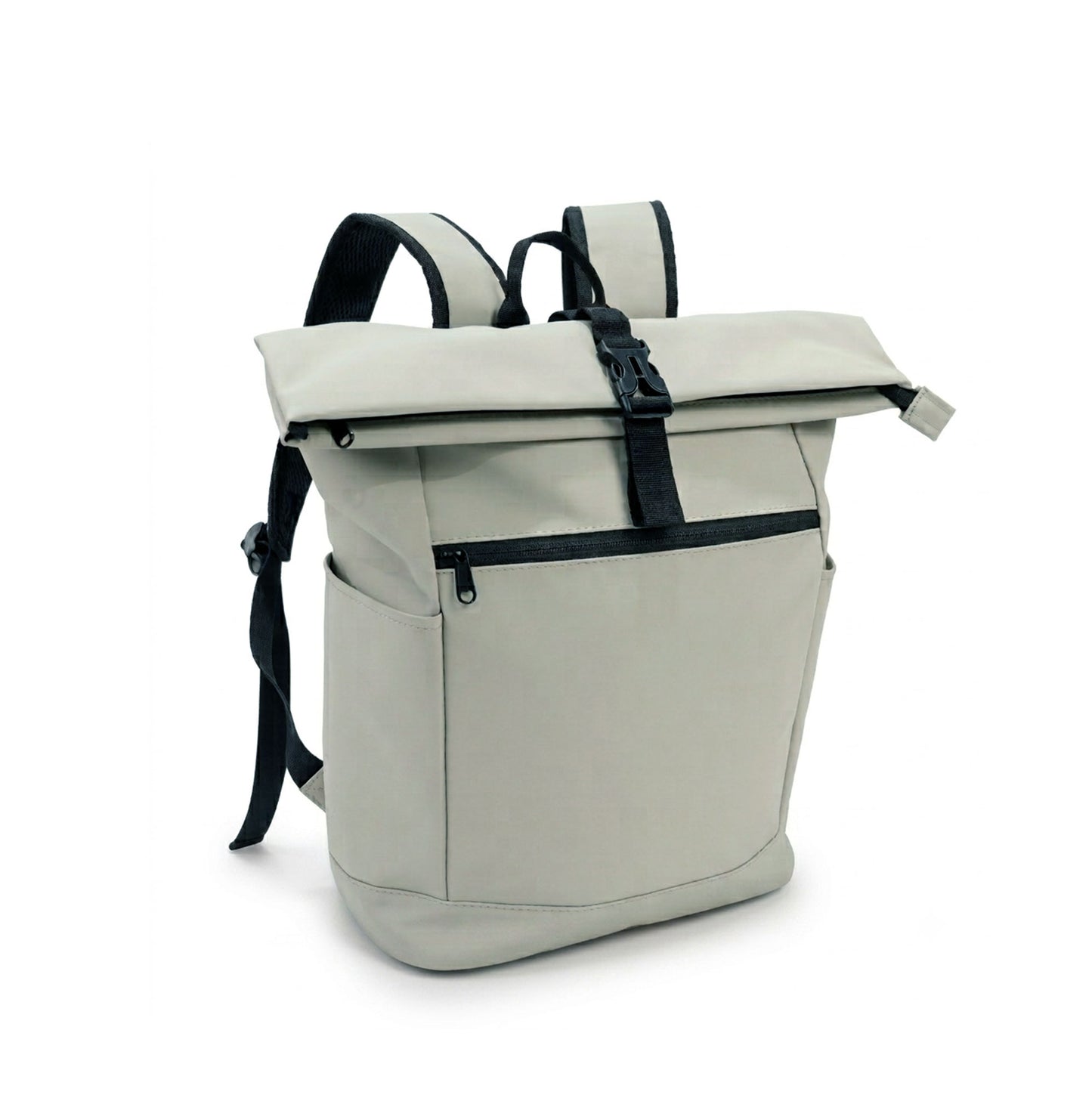 Roll-Top PU Leather Laptop Backpack