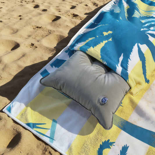 Beach Towel with Pillow Pocket & Magnetic